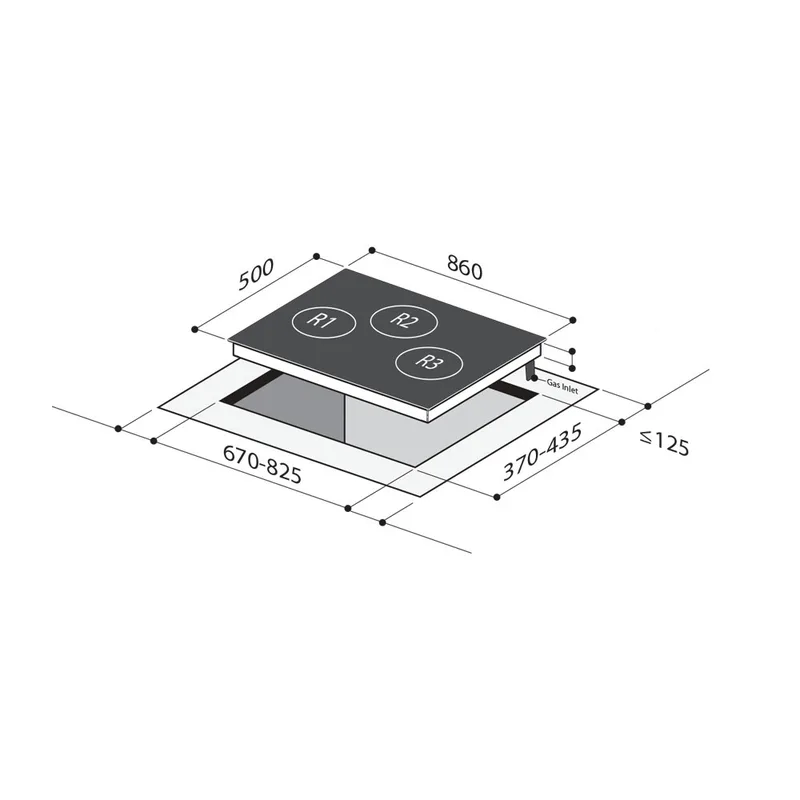 Mayer MMGH883HI-WH 86cm 2 Burner Glass Gas Hob (White)