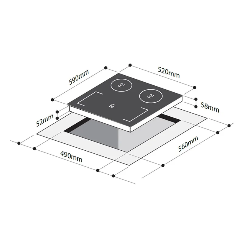 Mayer MMIH603FZ 60cm Flexi 3 Zone Induction Hob