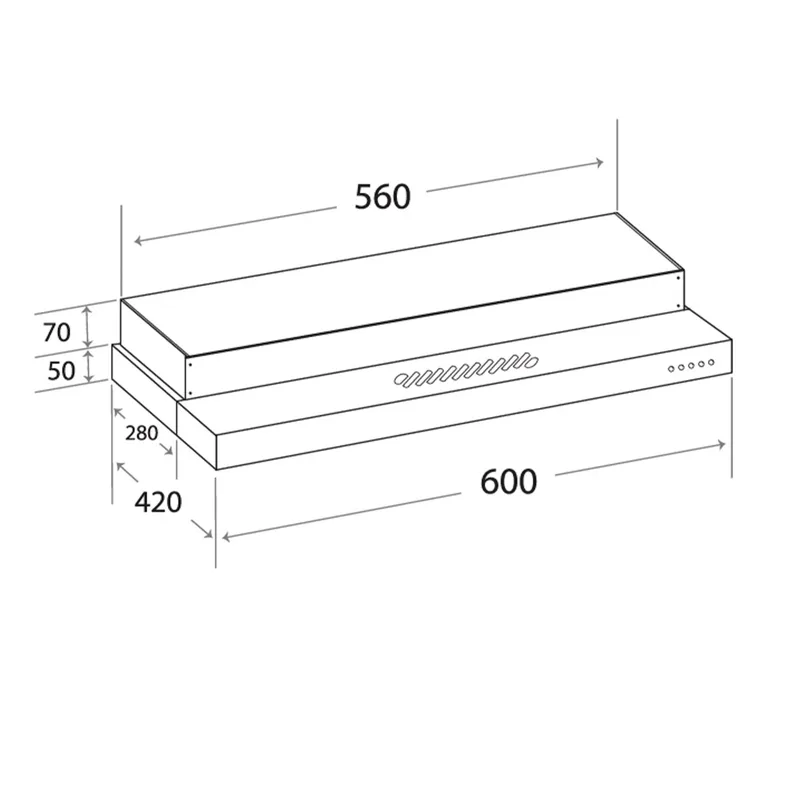 Mayer MMSI600HS 60cm Semi-Integrated Slimline Hood