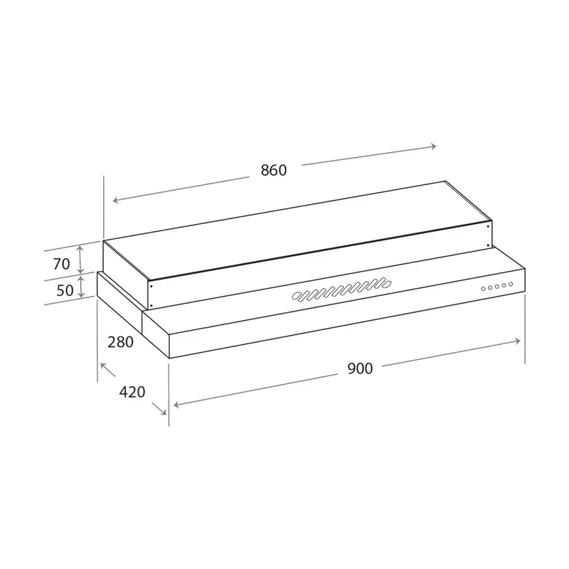 Mayer MMSI900HS 90cm Slimline Cooker Hood (White)