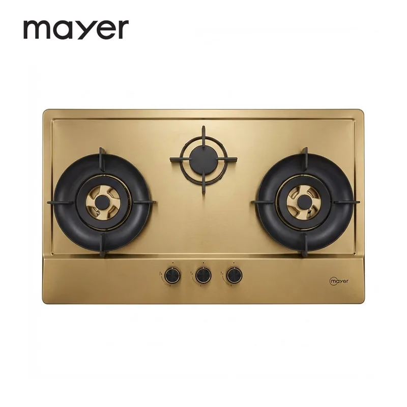 Mayer MMSS8888I-GD 86cm 2 Burner Glass Gas Hob (Gold)