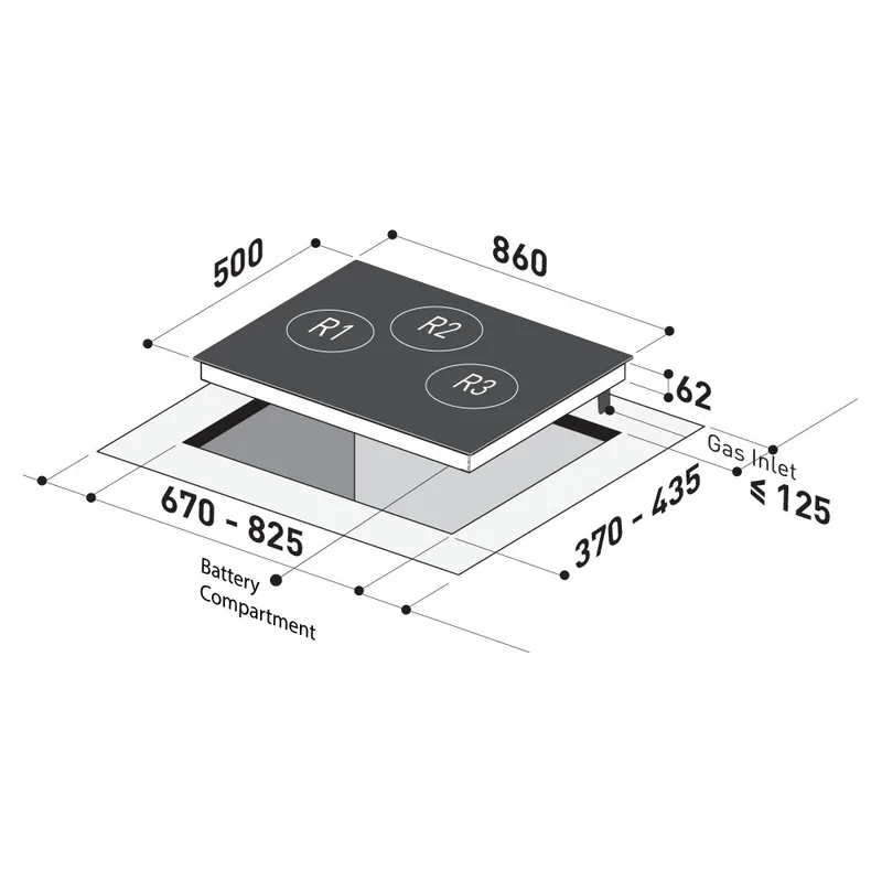 Mayer MMSS8888I-GD 86cm 2 Burner Glass Gas Hob (Gold)