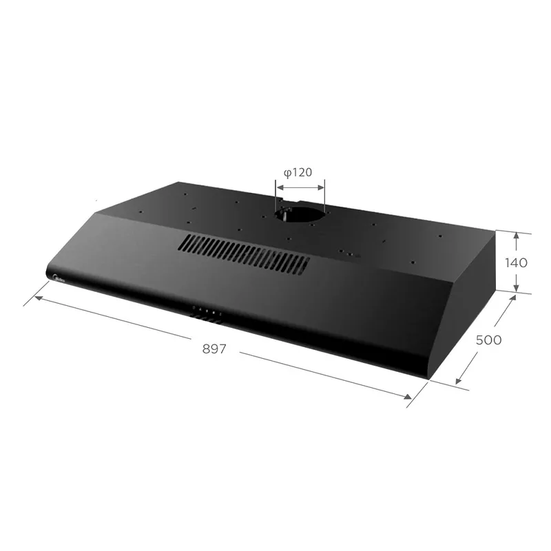 Midea MBI-90F140BK-SG Slimline Hood (Black)