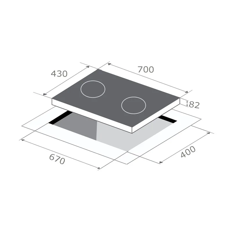 Midea MBI-IHT261-SG Induction-Ceramic Hybrid Hob