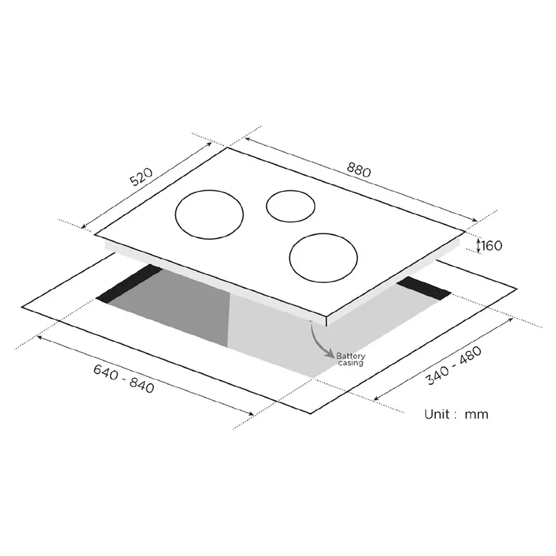 Midea MGH-8831SS 3-Burner Stainless Steel Gas Cooker Hob