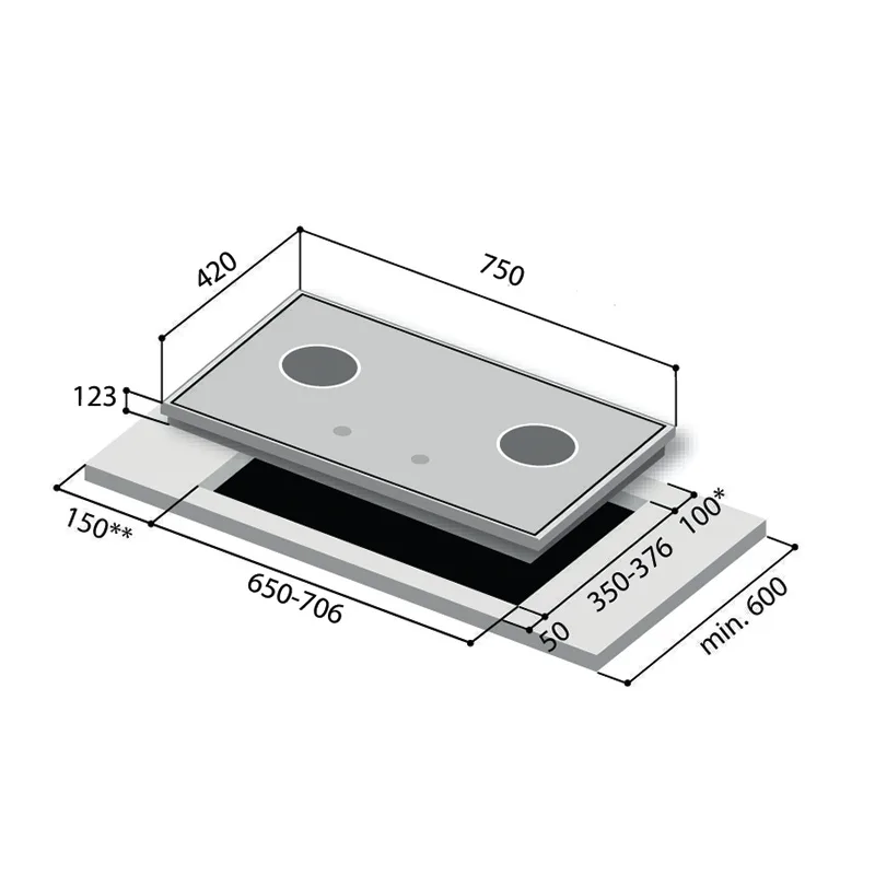 Rinnai RB-7303S-GBSM 75cm 3-Burner Gas Hob