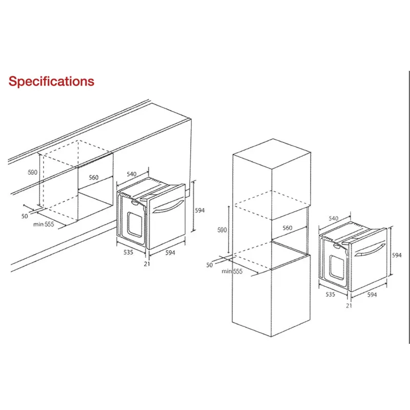 Rinnai RBO-7MSO 58L Built-in Oven