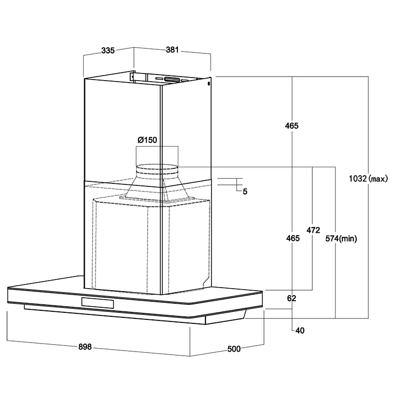 Rinnai RH-C91A-SSVR 90cm Chimney Hood