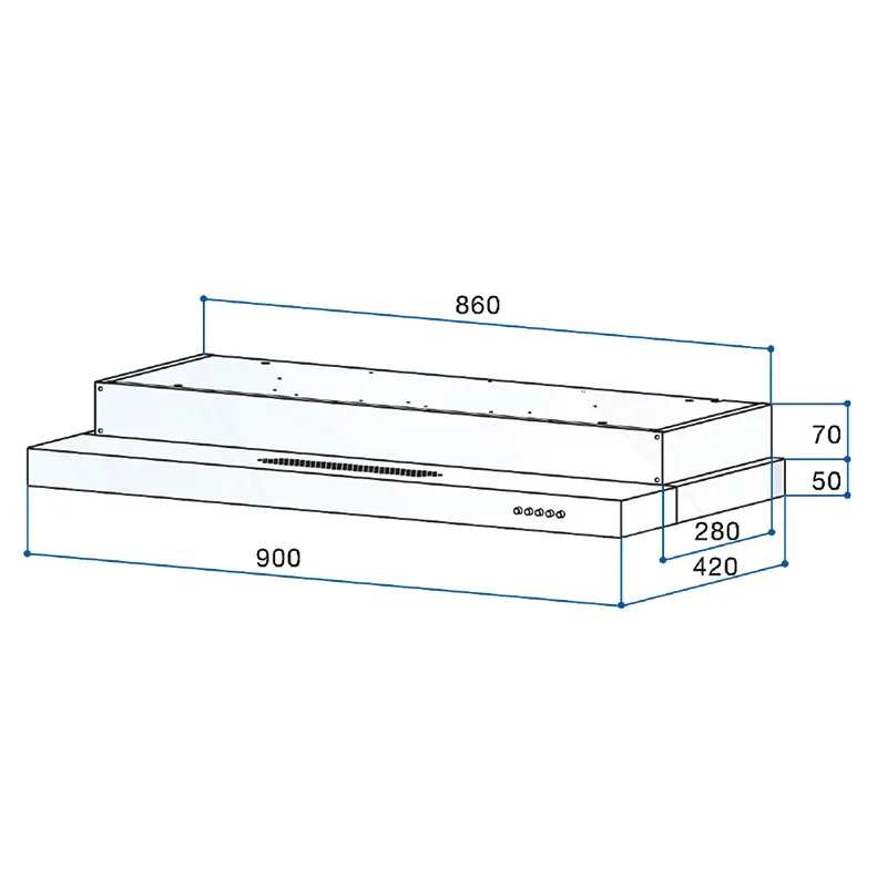Rinnai RH-S309-GBR-T 90cm Slim Cooker Hood