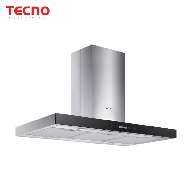 Tecno ISA-9238 Island Hood with Black Front Panel
