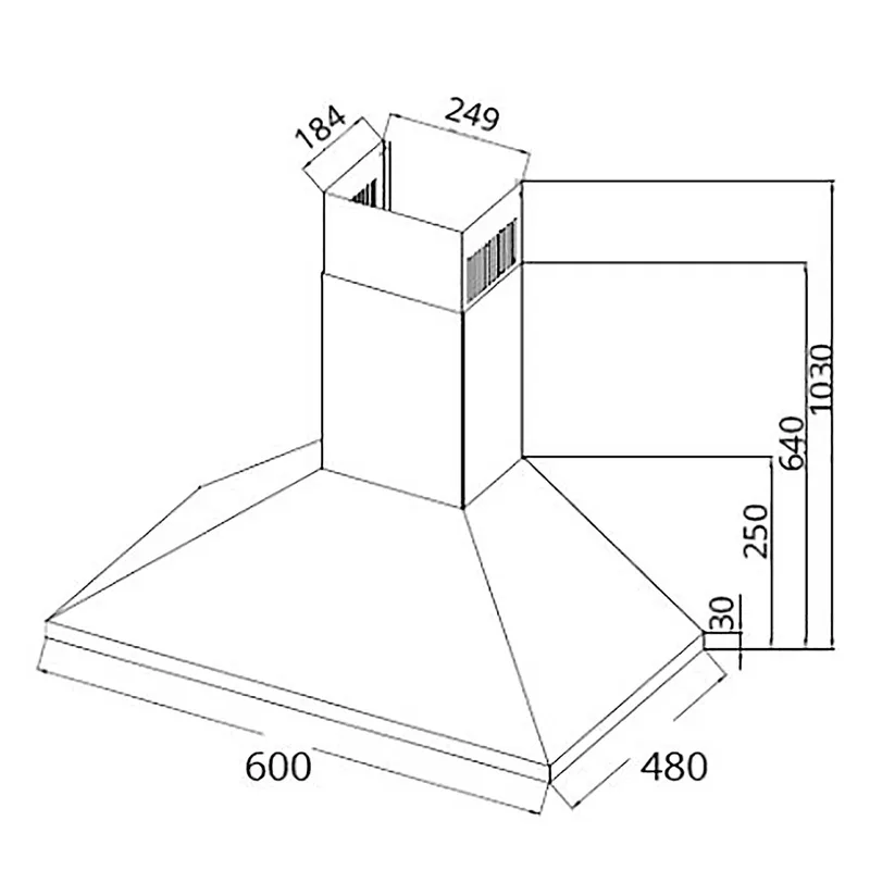 Tecno KA-2038/60 60cm Chimney Cooker Hood