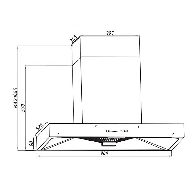 Tecno KA-2298 High Suction Chimney Hood with Booster