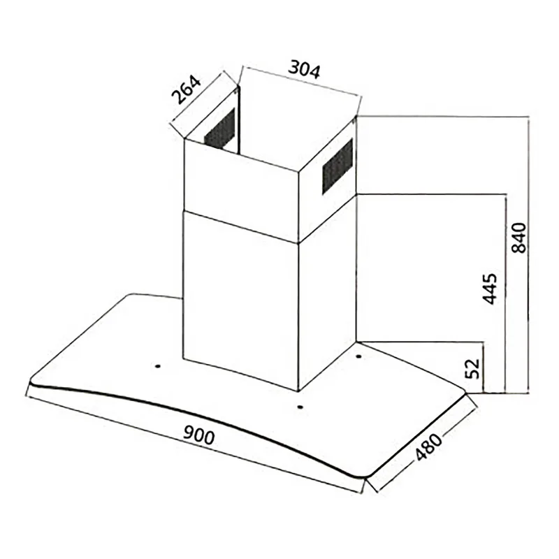 Tecno KA-9688 90cm Tempered Glass Designer Chimney Cooker Hood
