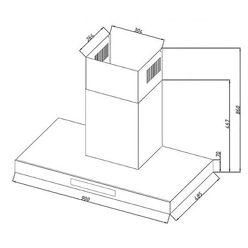 Tecno KA-9980 90cm High-Suction Chimney Cooker Hood
