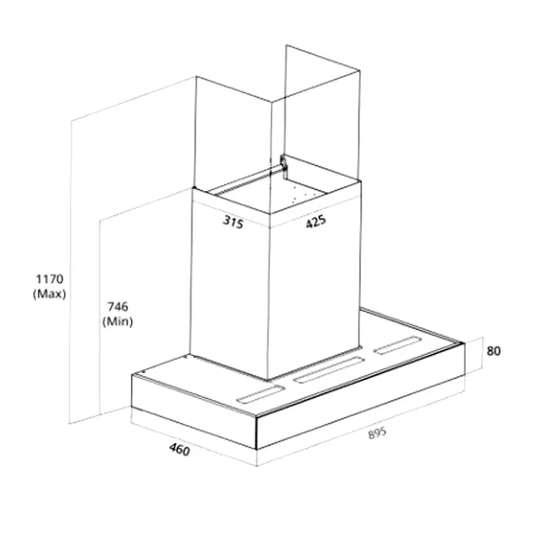 Tecno KD-2088 90cm High Suction Chimney Hood with Auto Clean