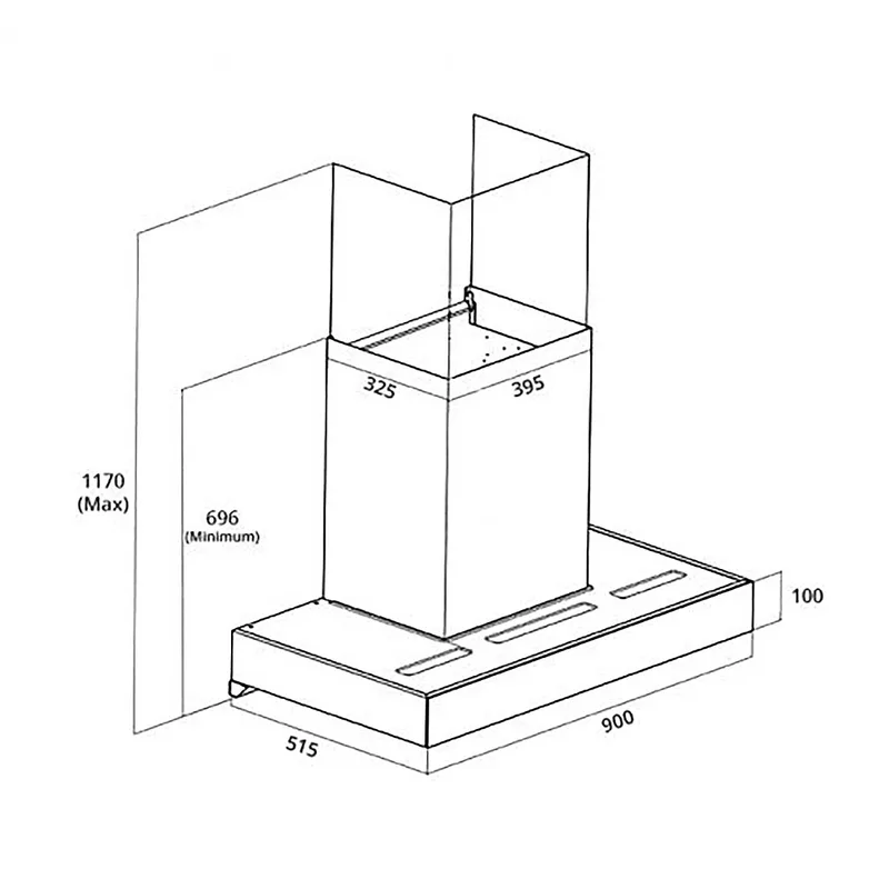 Tecno KD-3288 High Suction Chimney Cooker Hood