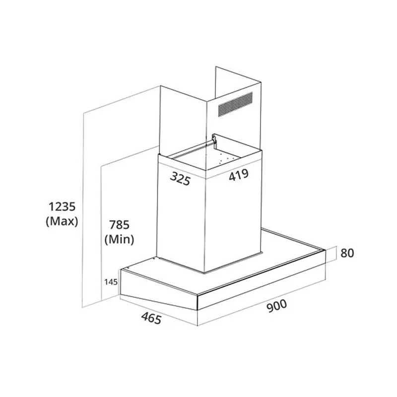 Tecno KD-9088 90cm Ultra-High Suction Chimney Hood with Auto Clean