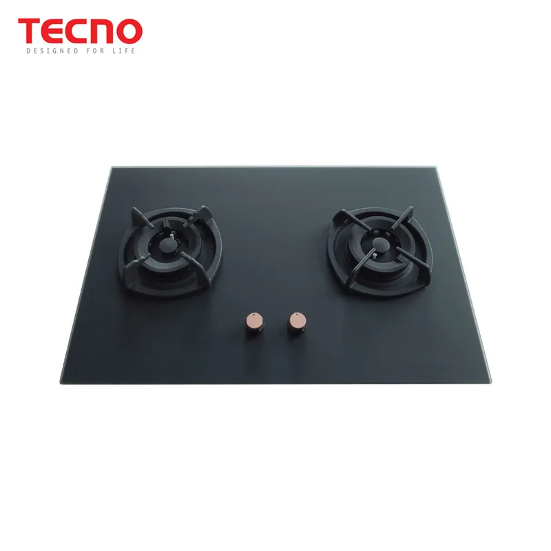 Tecno T28TGSV-MTBK Matte Series 2-Burner 75cm Glass Hob (Matt Black)