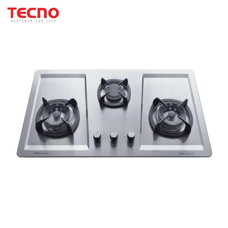 Tecno SR-883SV 3-Burner 90cm Stainless Steel Cooker Hob