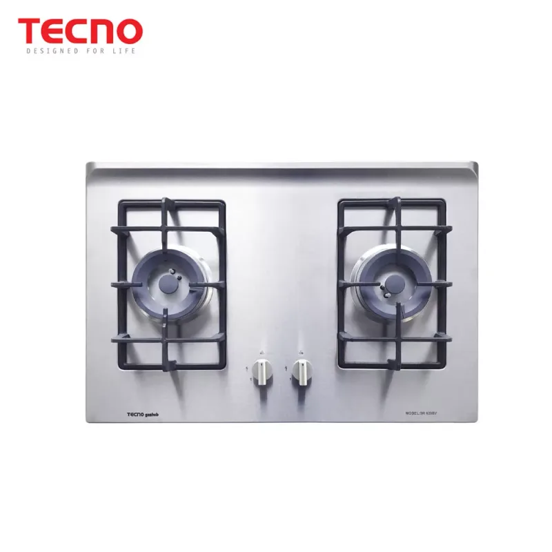 Tecno SR828SV 70cm Stainless Steel Cooker Hob with Inferno Wok Burner