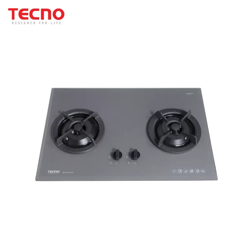 Tecno T-22TGSV-GREY 2-Burner 70cm Tempered Glass Cooker Hob (Ceran Grey)