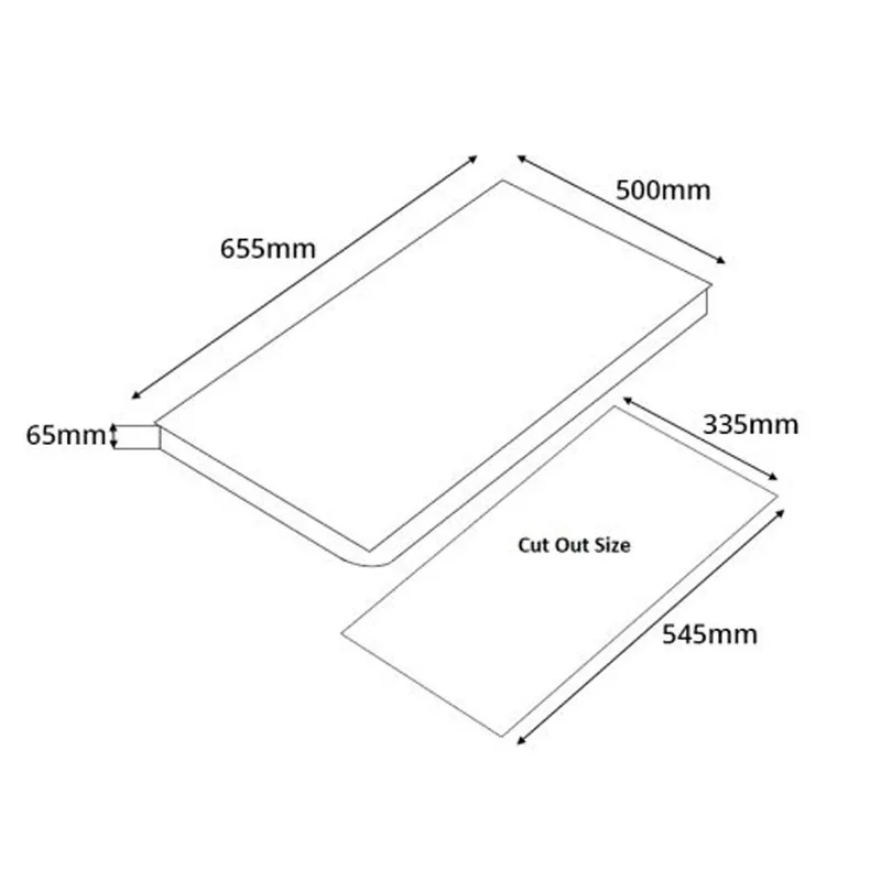 Tecno T-6000TGSV-BK 3-Burner 65cm Glass Cooker Hob with Inferno Wok Burner Technology