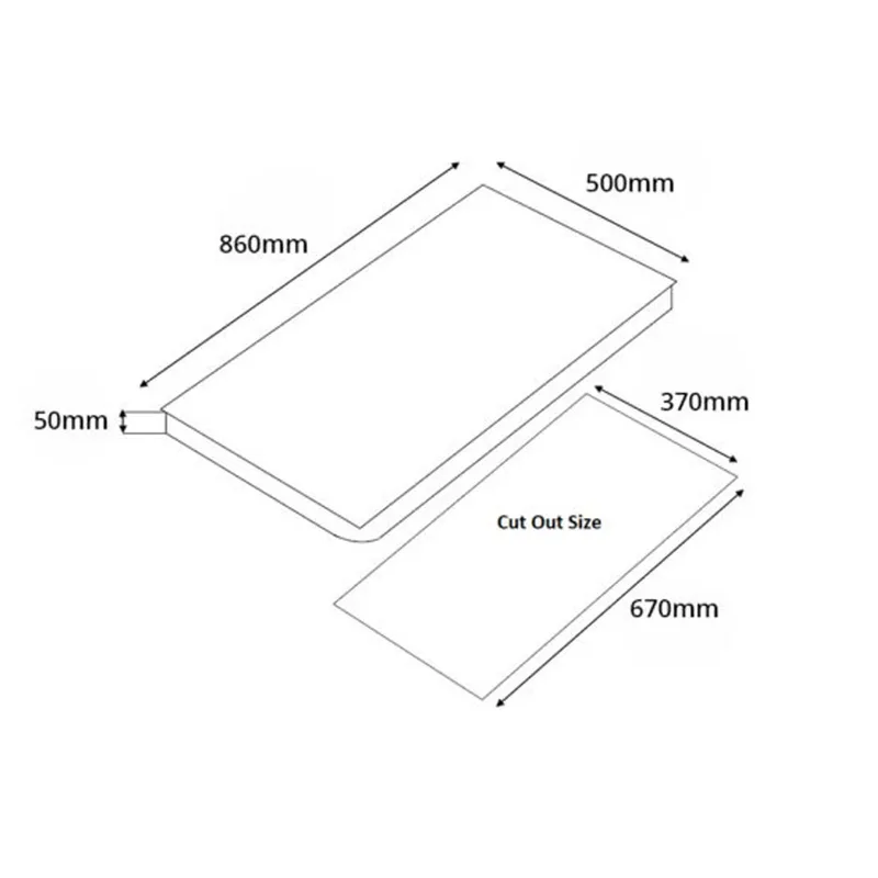 Tecno T-833TRSV 86cm 3-Burner Glass Hob