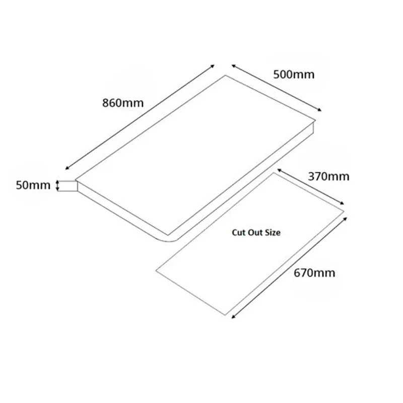 Tecno T-938TRSV 3-Burner 90cm Tempered Glass Cooker Hob