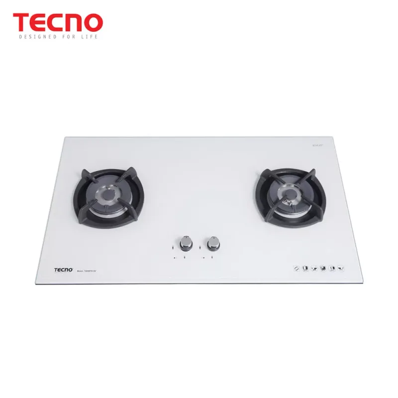 Tecno T2288TGSV-OPWH 2-Burner 90cm Glass Cooker Hob (Optic White)