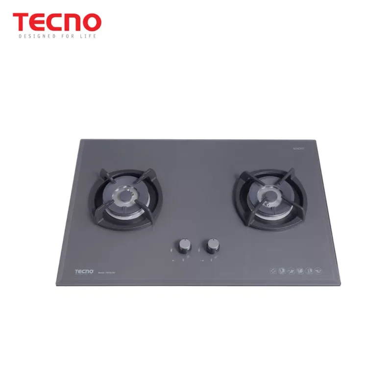 Tecno T28TGSV-GREY 2-Burner 75cm Glass Hob (Ceran Grey)