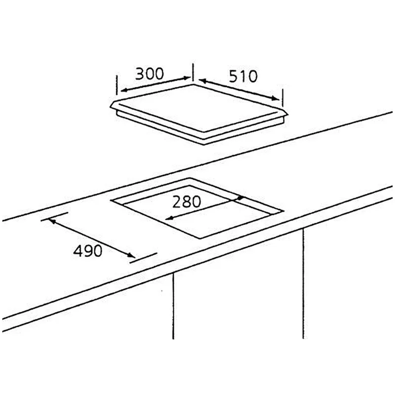 Tecno TA-311TRSV 1-Burner 30cm Tempered Glass Domino Cooker Hob