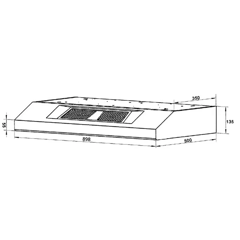 Tecno TCH-901-BK/SS Slim Line Designer Cooker Hood with Maxi-Flow Motor