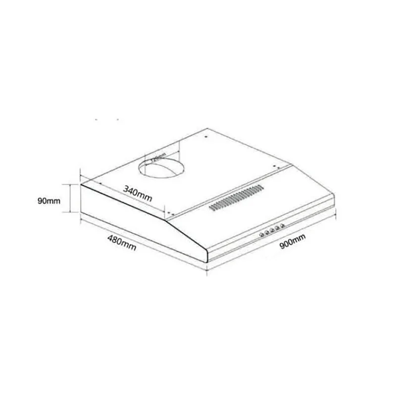 Tecno TCH-9010TL 90cm Stainless Steel Ultra Slim Hood