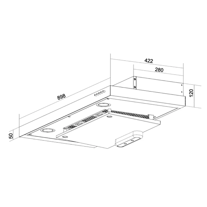 Tecno TCH-939TC-BK Slim Line Hood with DYNA-X Motor (Full Black)