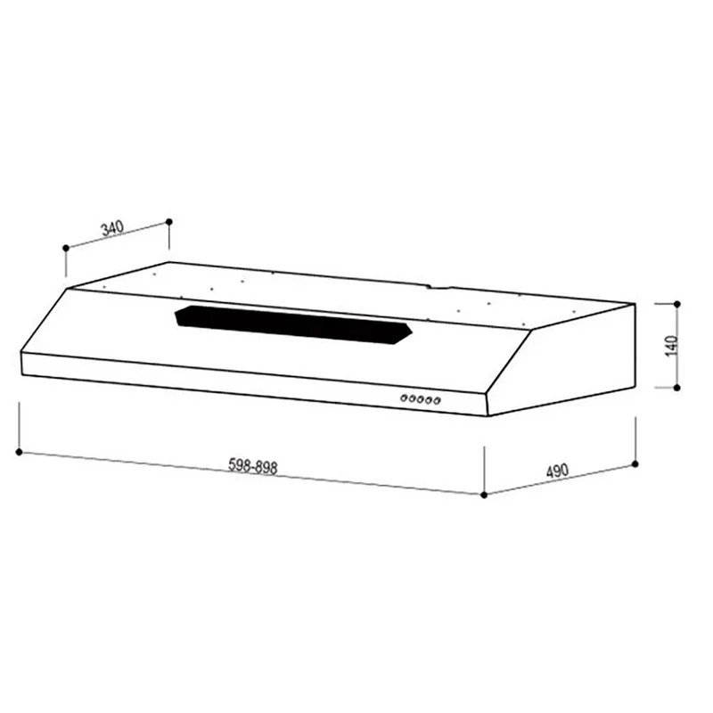 Tecno TH-930-3M Stainless Steel Slim Hood with 3-Motor Design