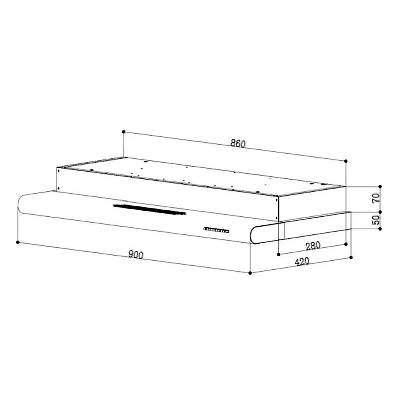 Tecno TH-958TL Slim Line Cooker Hood with Round Profile