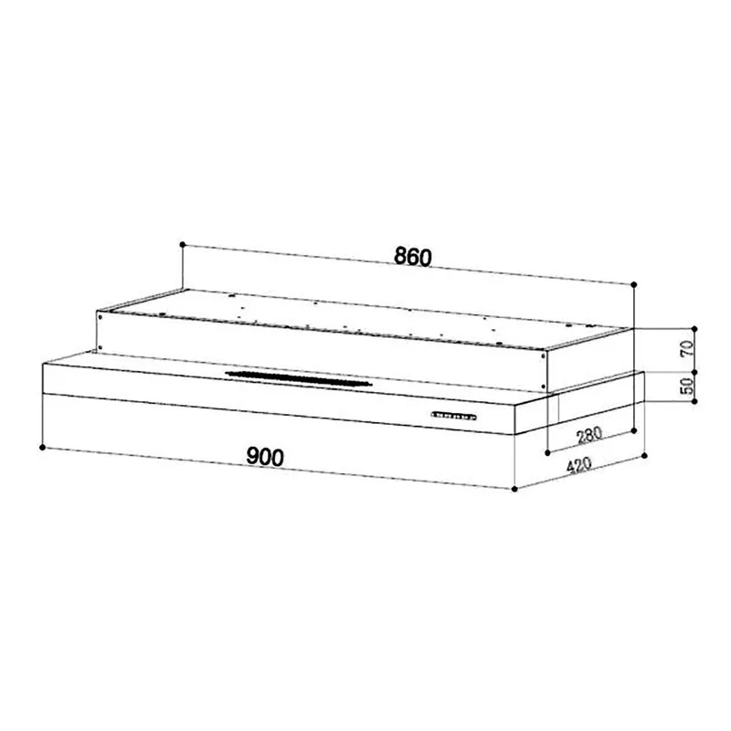 Tecno TH-969TCL-SS Slim Line Cooker Hood with LED Touch Controls