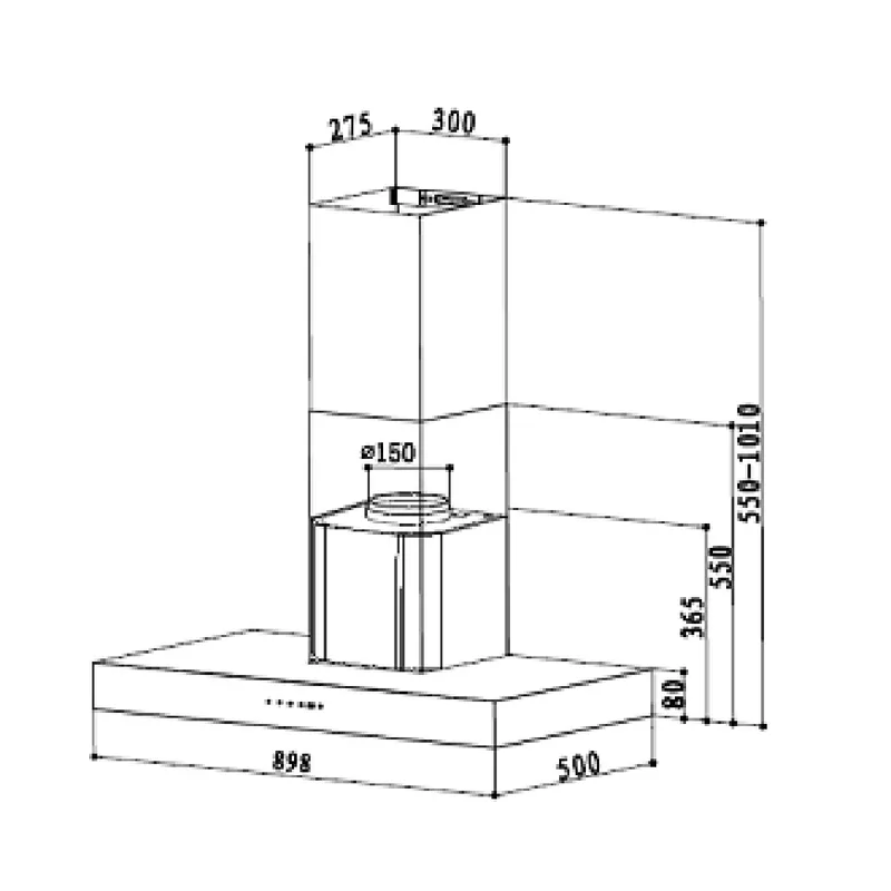 Tecno TH-998DTC 90cm High Suction Chimney Cooker Hood