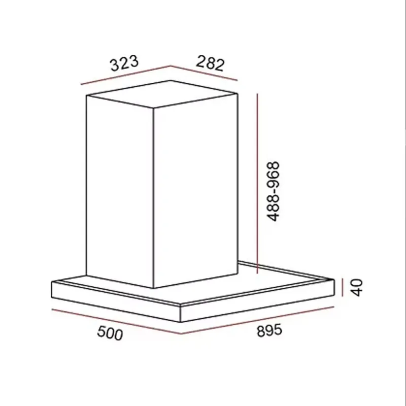 Teka DSI-90-AD-BK Black 90cm Chimney Hood