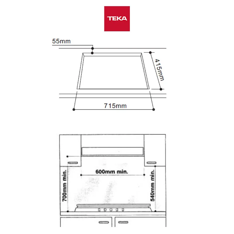 Teka GK-LUX-78.1-3G 78cm 3-Burner Glass Gas Hob