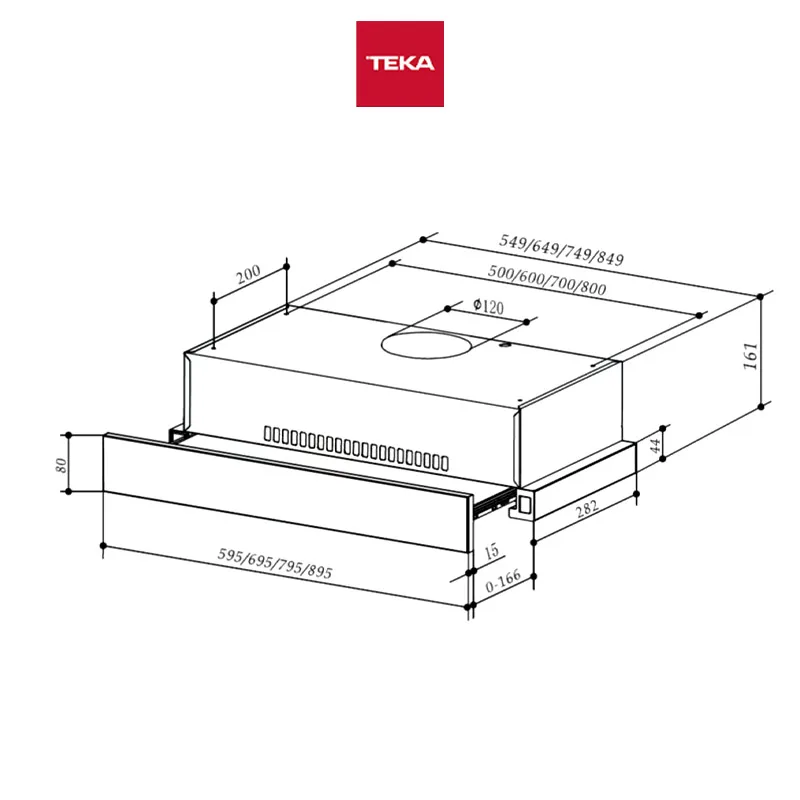 Teka TLR2-62-SS 60cm Telescopic Hood