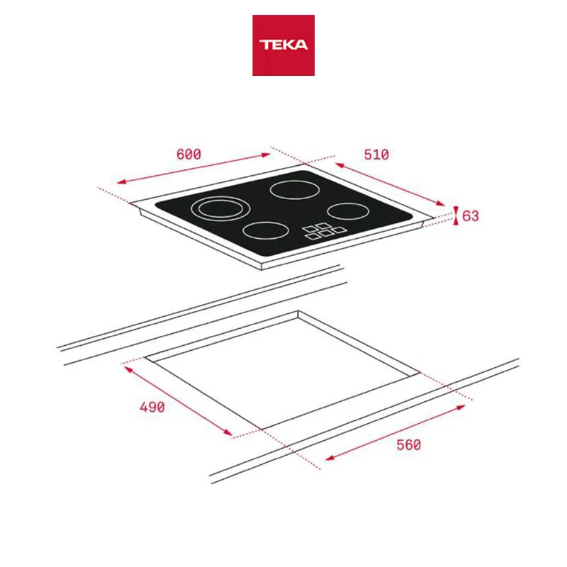 Teka TZ-6315 60cm 3-Zone Vitro-Ceramic Hob