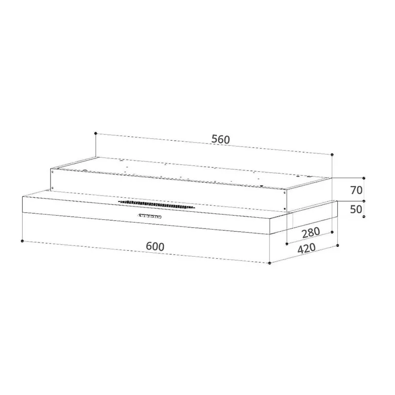 Uno UA 6119BK 60cm Slim Line Cooker Hood