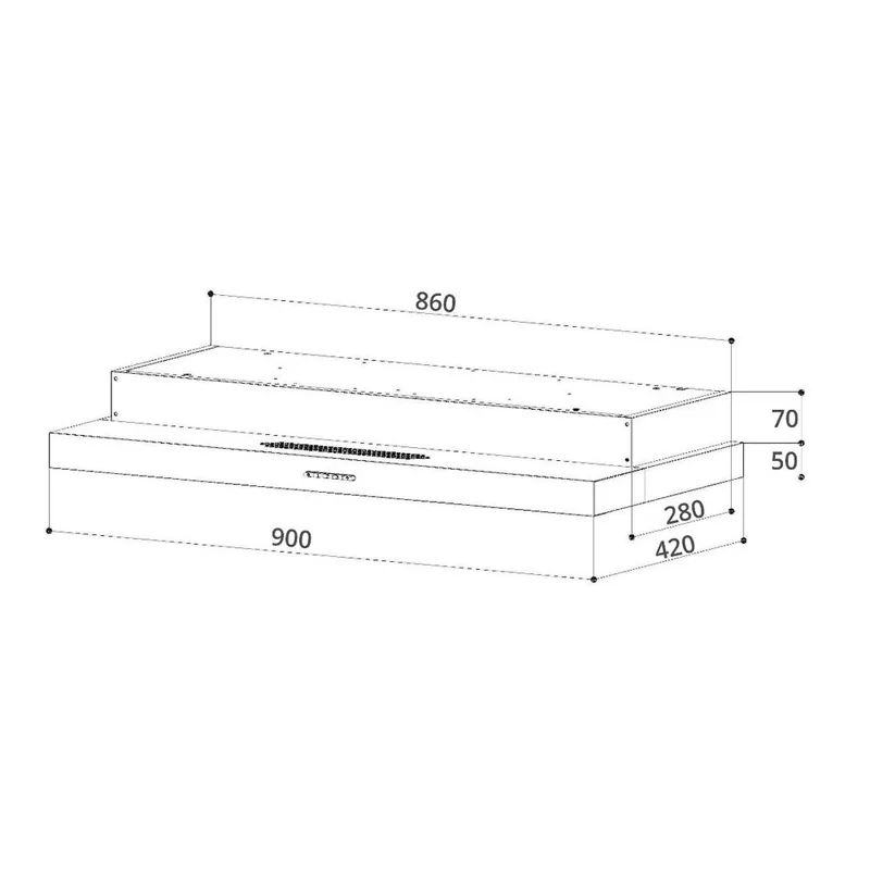 Uno UA 9119BK 90cm Slim Line Cooker Hood