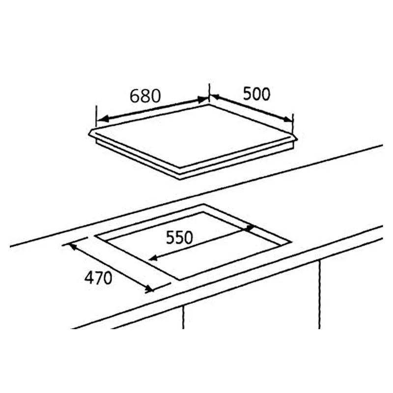 Uno UP7033TRSV 70cm Built-In Hob