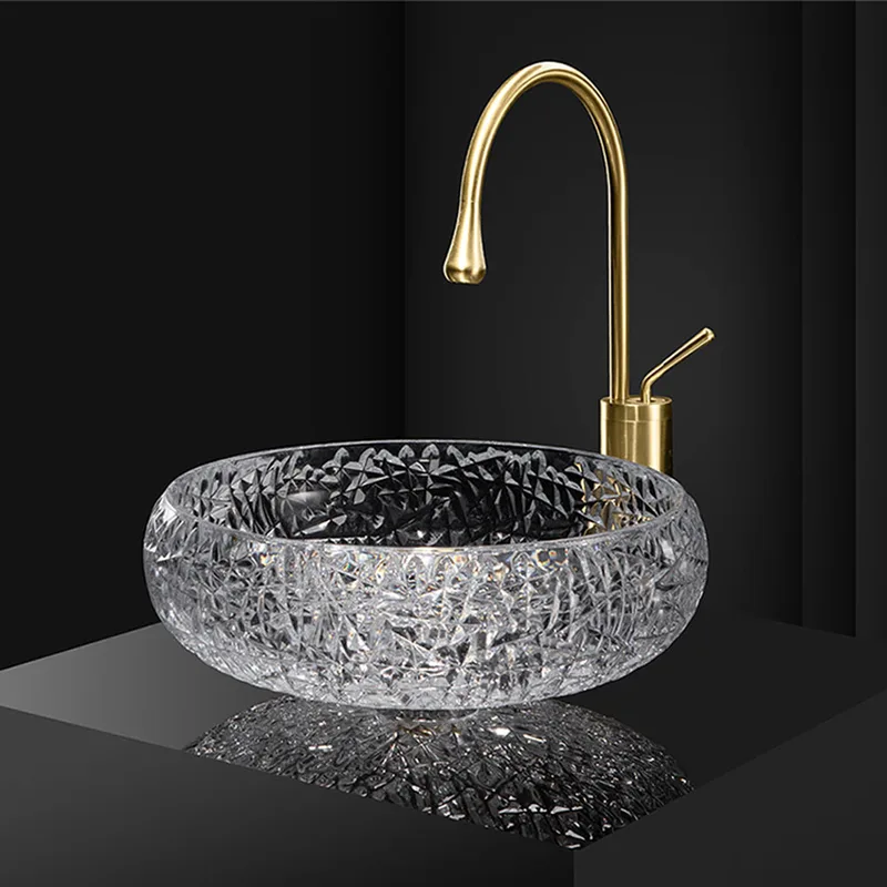 AB-BW21-034 Crystal Glass Basin Clear