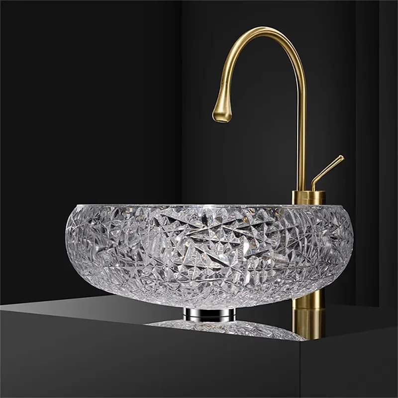 AB-BW21-034 Crystal Glass Basin Clear