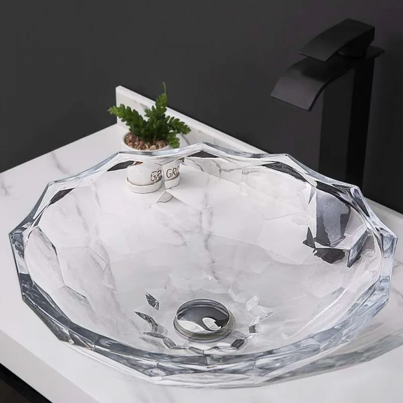 AB-BW21-086 Crystal Glass Basin Clear
