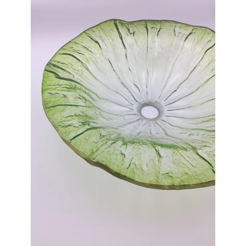 AB-BWY1625 Floral Green Glass Basin