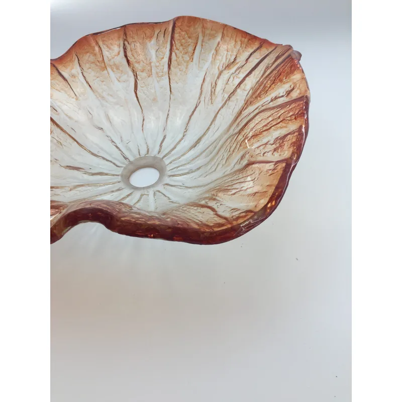 AB-BWY1626 Floral Red Glass Basin